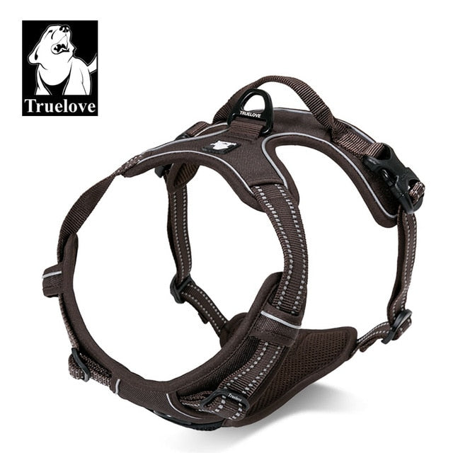 Truelove Front Range Reflective Nylon large pet Dog Harness All Weather  Padded  Adjustable Safety Vehicular  leads for dogs pet - KiwisLove