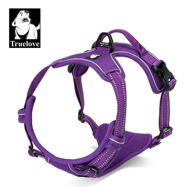 Truelove Front Range Reflective Nylon large pet Dog Harness All Weather  Padded  Adjustable Safety Vehicular  leads for dogs pet - KiwisLove