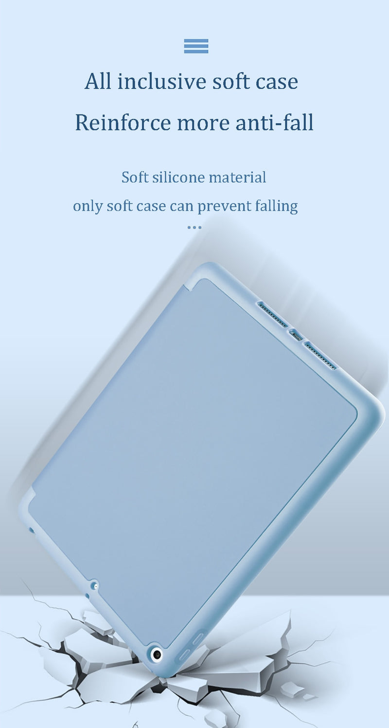 iPad 9.7 5th 6th silicone case with pencil holder - KiwisLove