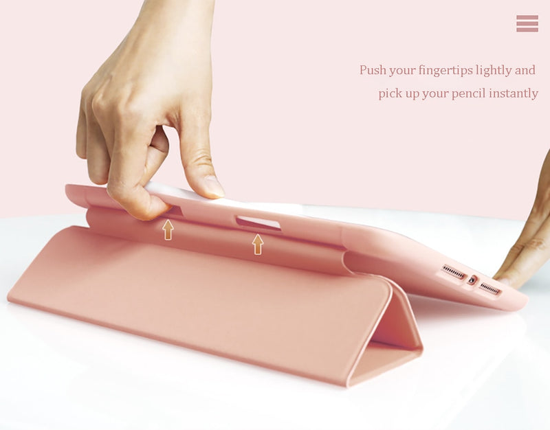 iPad 9.7 5th 6th silicone case with pencil holder - KiwisLove