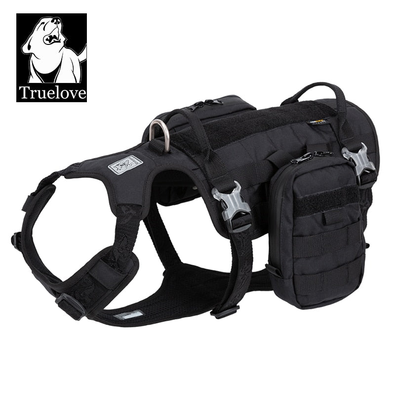 TRUELOVE Dog Harness Tactical Training Military Backpack Service  with Dupont Cordura Waterproof Fabric YH1805 - KiwisLove