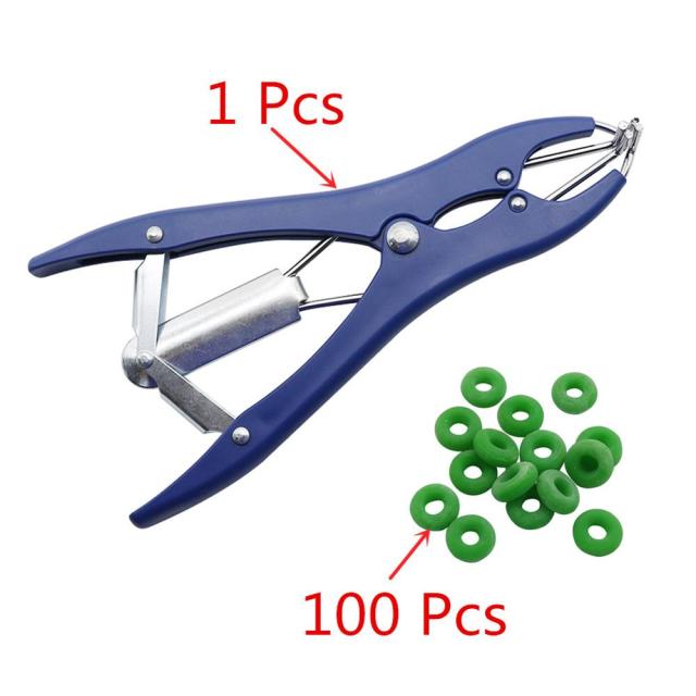 1 Pc Broken Tail Castration Forceps With 100 Pcs High Elastic Tendon Rubber Castration Rings - KiwisLove