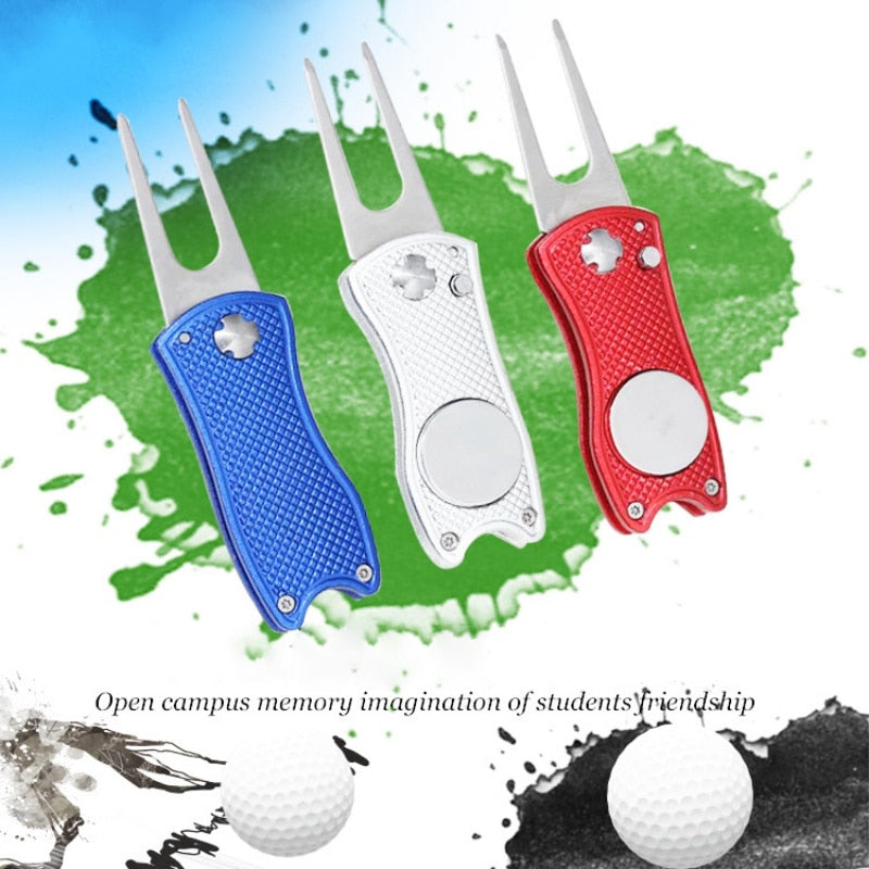 mini Foldable Golf Divot Tool with Golf Ball Tool Marker Pitch Cleaner - KiwisLove
