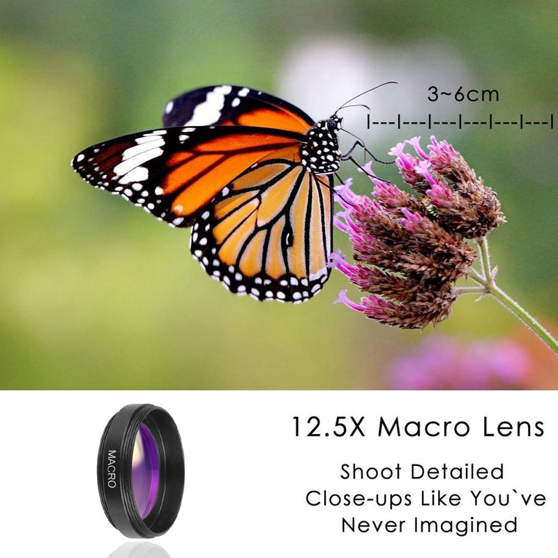 APEXEL Lens kit 0.45x Super Wide Angle & 12.5x Macro HD iPhone 6S 7 Xiaomi - KiwisLove