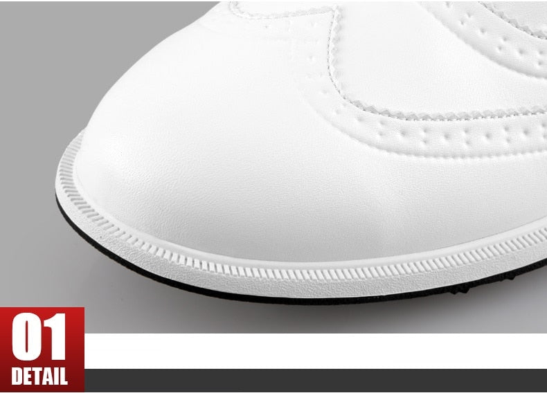 PGM Leather Golf Shoes Mens Waterproof England Style Anti-Skid Breathable Sneakers - KiwisLove