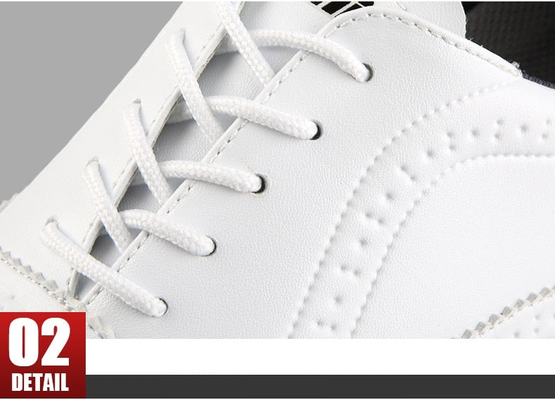 PGM Leather Golf Shoes Mens Waterproof England Style Anti-Skid Breathable Sneakers - KiwisLove