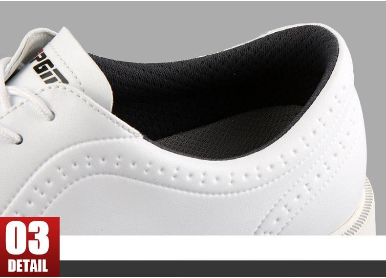 PGM Leather Golf Shoes Mens Waterproof England Style Anti-Skid Breathable Sneakers - KiwisLove