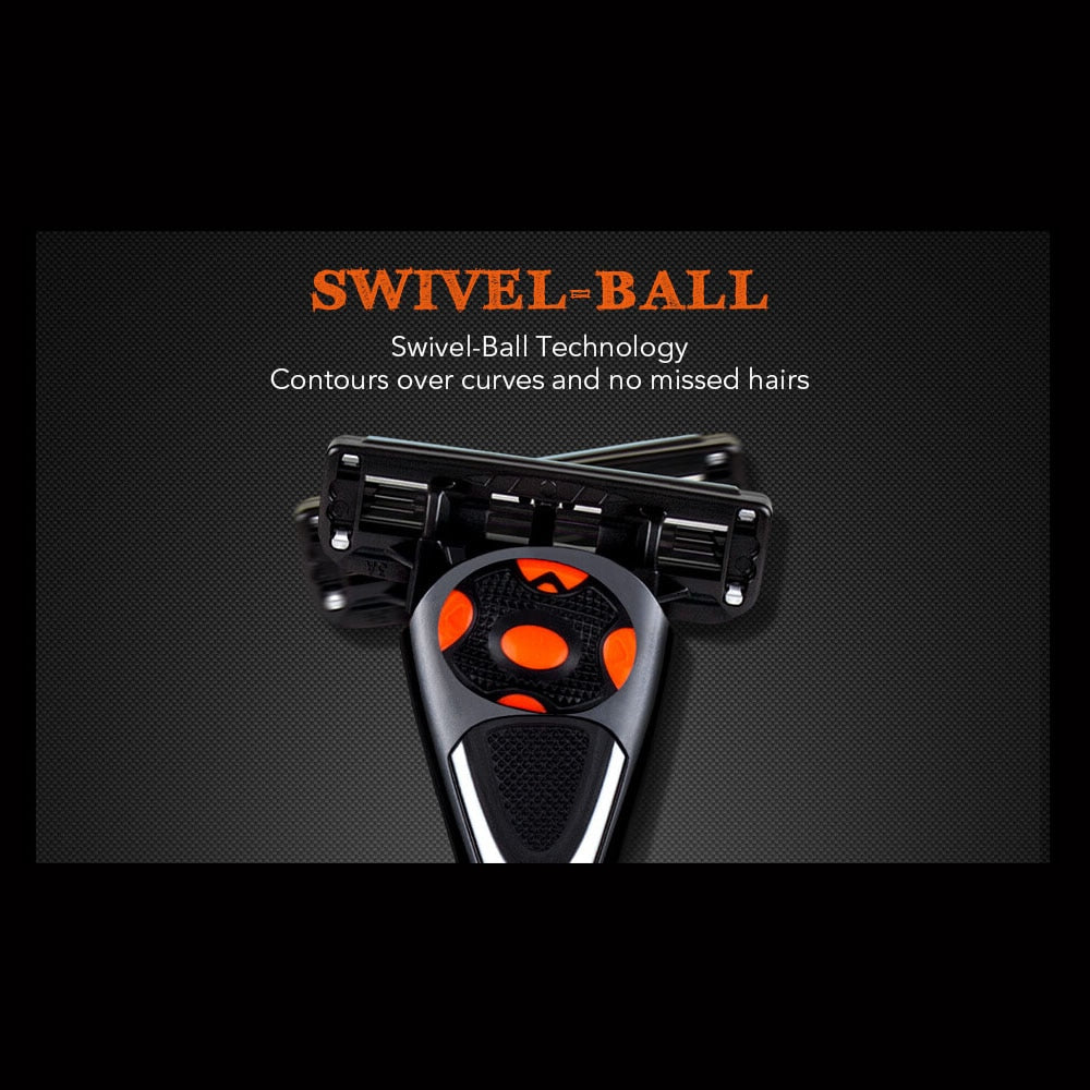 Qshave Black Spider New 6 Blade System Man Manual Shaving Razor  X6 Blade with Trimmer Blade - KiwisLove