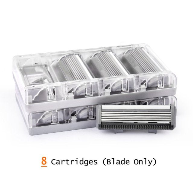 Qshave Black Spider New 6 Blade System Man Manual Shaving Razor  X6 Blade with Trimmer Blade - KiwisLove