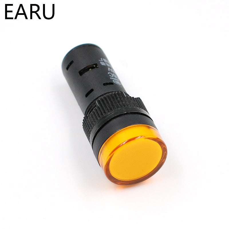 16mm Panel Mount Signal Power  Led Indicator Light  Pilot Lamp - KiwisLove