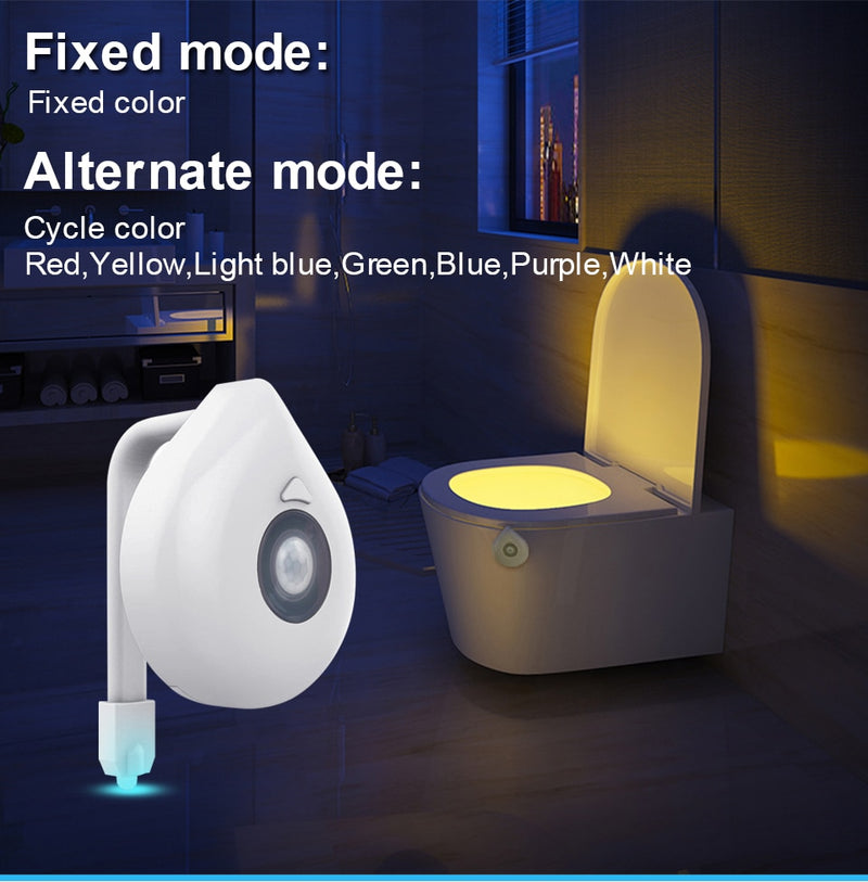 LED Toilet Light PIR Motion Sensor Night Lamp WC Toilet Bowl Seat - KiwisLove