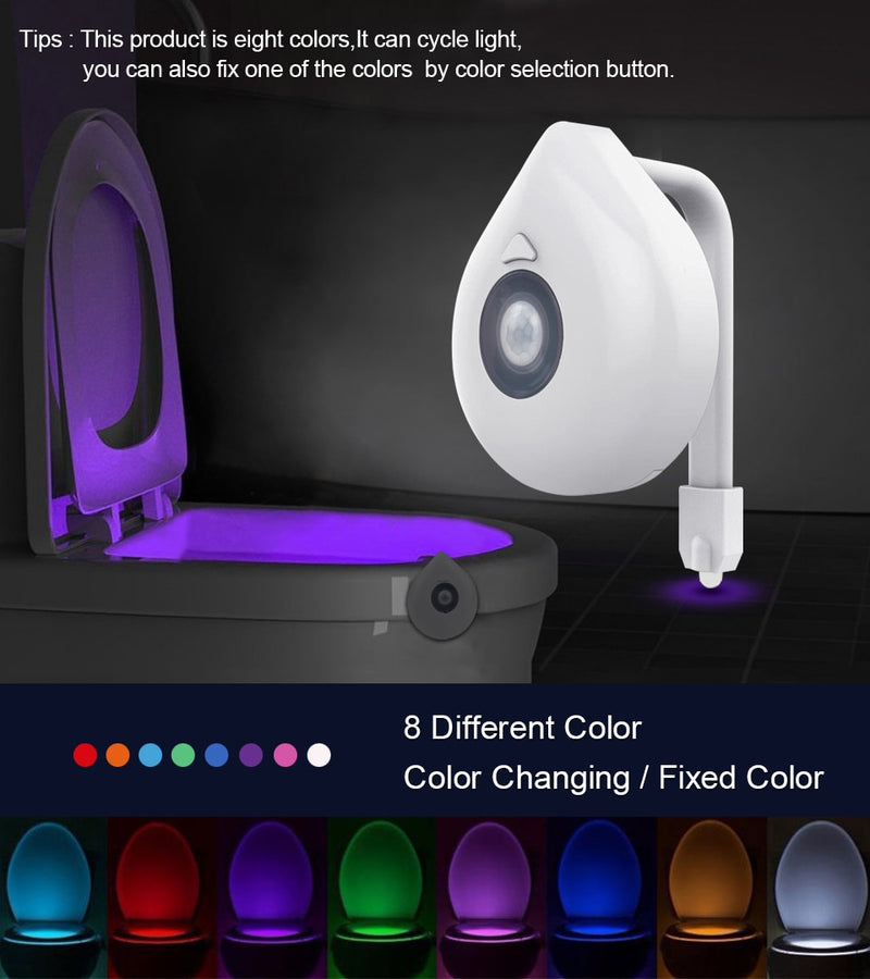 LED Toilet Light PIR Motion Sensor Night Lamp WC Toilet Bowl Seat - KiwisLove