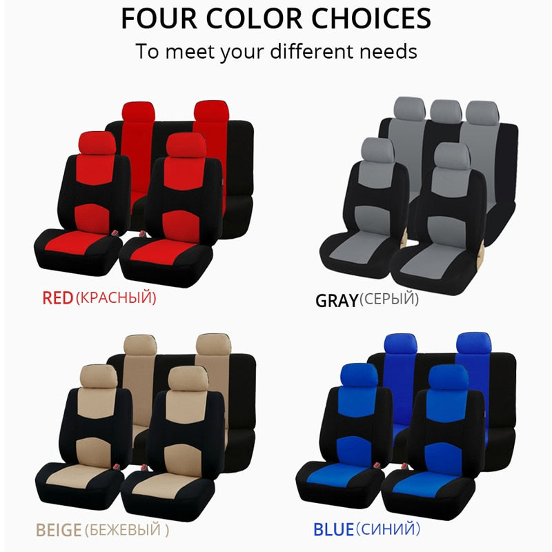 Seat Covers Full Car Seat Cover Universal Fit Interior Accessories Protector Color Gray Car-Styling - KiwisLove
