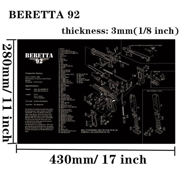 Large Gun Cleaning Mat for AR15 AK47 Glock 1911 SIG Rifle Pistol Gunsmith Armorers disassembly Repair Build Tool Kits Bench Pads - KiwisLove