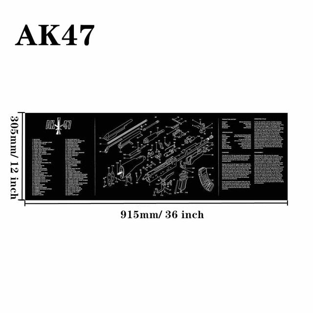Large Gun Cleaning Mat for AR15 AK47 Glock 1911 SIG Rifle Pistol Gunsmith Armorers disassembly Repair Build Tool Kits Bench Pads - KiwisLove