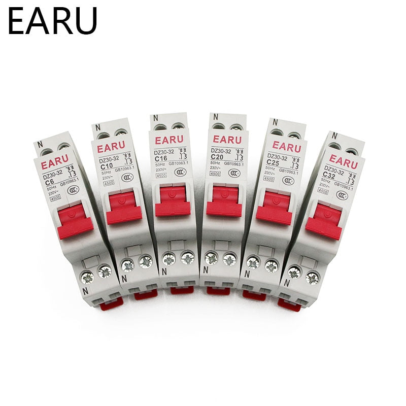 DZ30-32 DPN 1P+N Mini Circuit Breaker MCB  Din Rail Mounting - KiwisLove