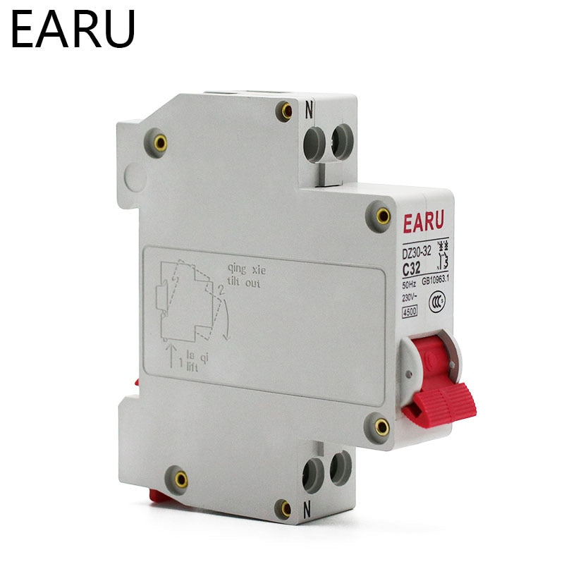 DZ30-32 DPN 1P+N Mini Circuit Breaker MCB  Din Rail Mounting - KiwisLove