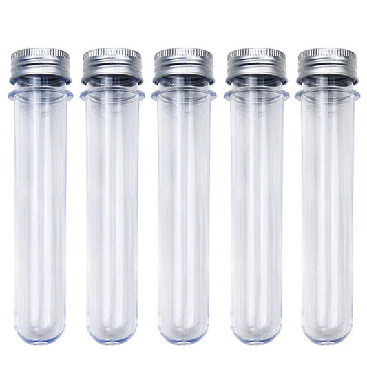25pcs 30ml Excellent Plastic Transparent Test Tubes With Aluminum Cap - KiwisLove