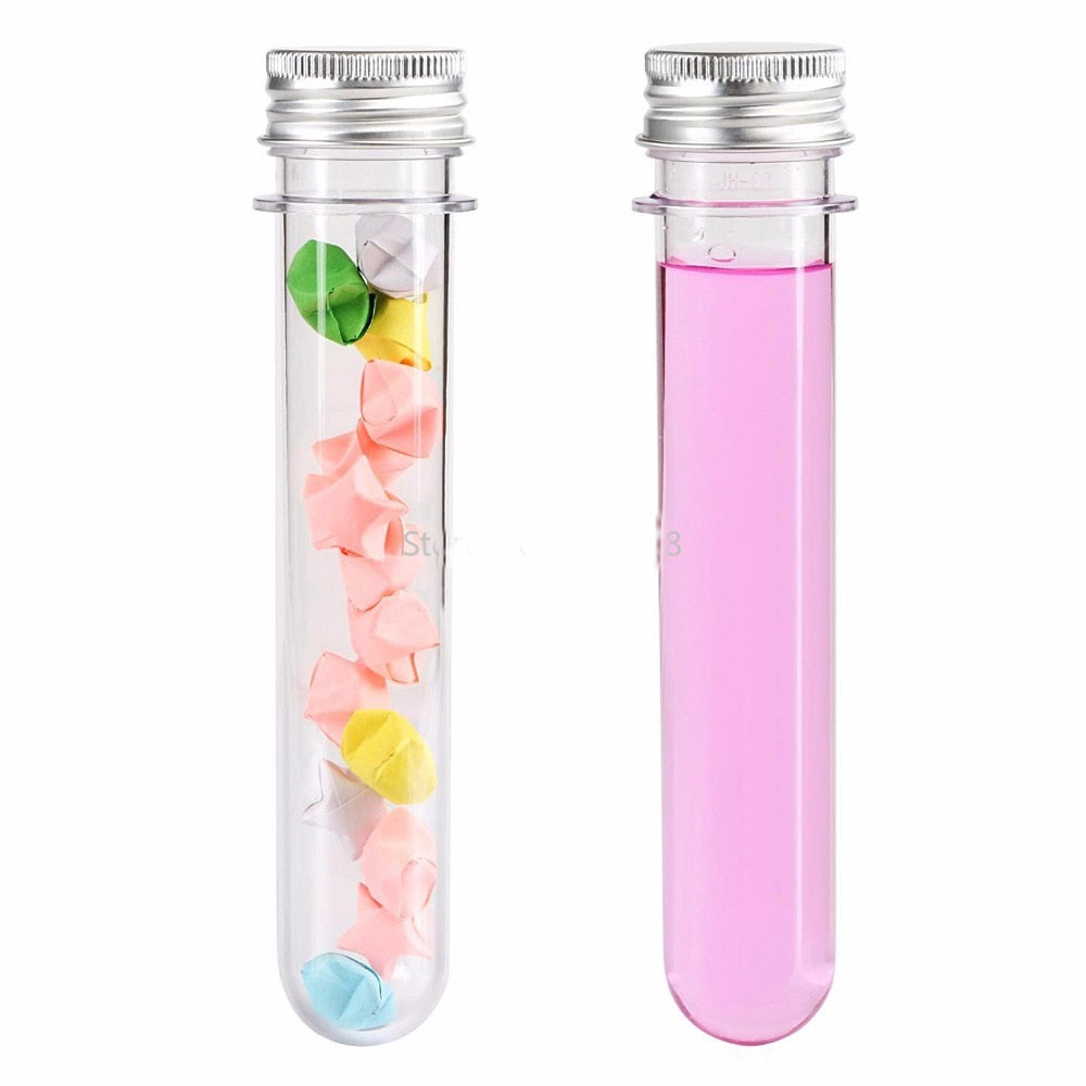 25pcs 30ml Excellent Plastic Transparent Test Tubes With Aluminum Cap - KiwisLove