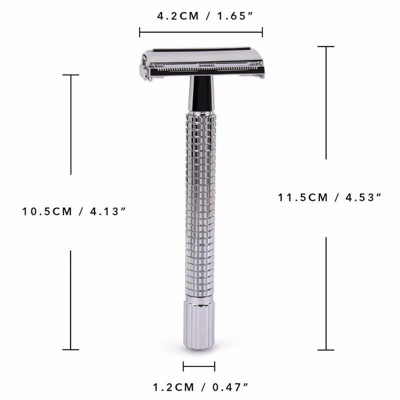 Qshave Double Edge Safety Razor Long Handle Butterfly Open  1 Handle + 5 blades - KiwisLove