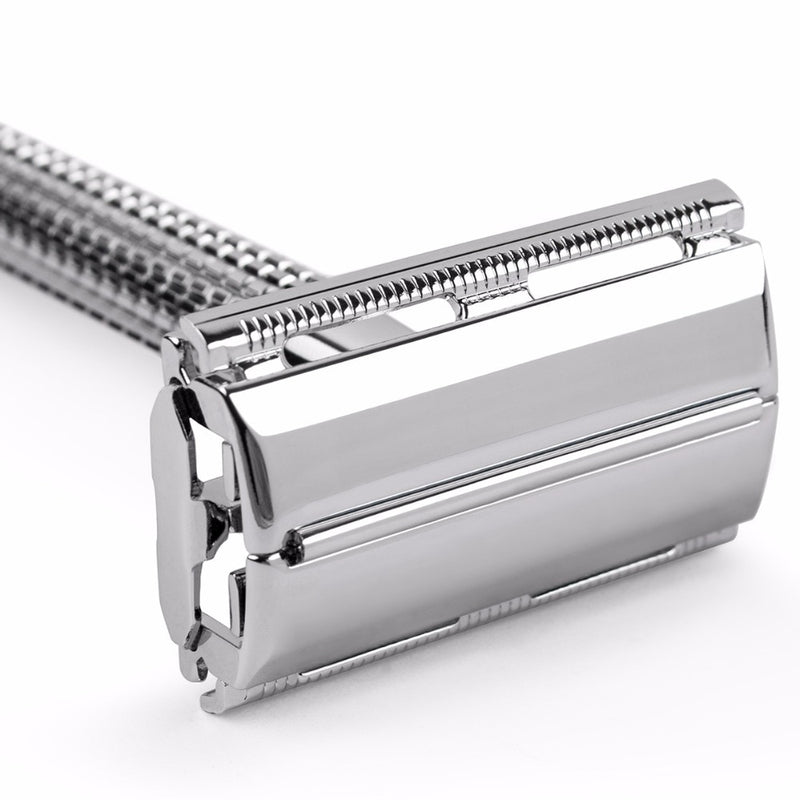 Qshave Double Edge Safety Razor Long Handle Butterfly Open  1 Handle + 5 blades - KiwisLove