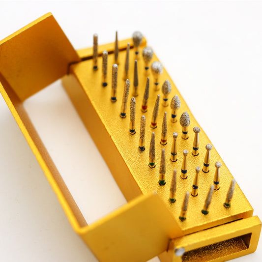 30pcs/set Dental Diamond Burs Drill Disinfection+Block High Speed Handpiece Holder - KiwisLove