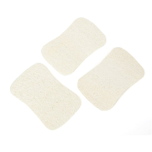 3pcs Loofah Dishwashing Cloth Scrub Pad Dish Bowl Pot Easy To Clean - KiwisLove