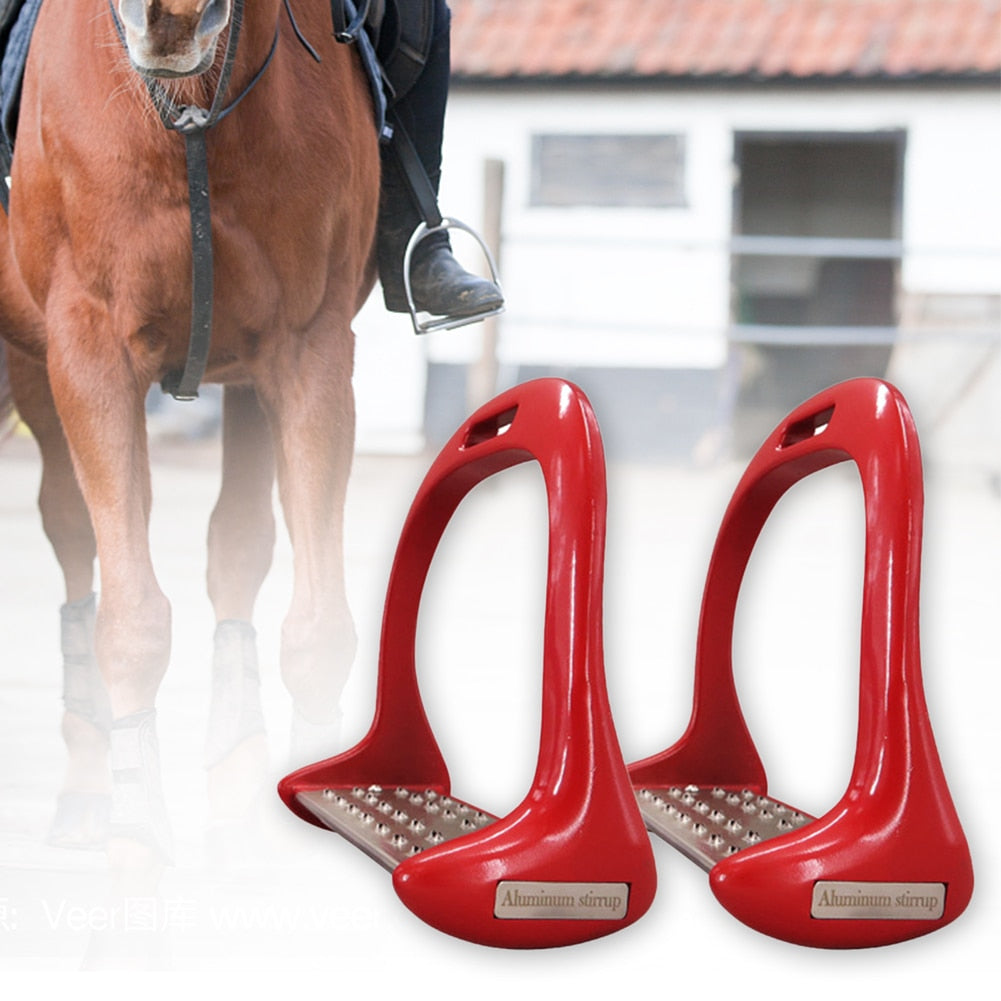 1 Pair Horse Stirrups Aluminium Alloy Pedal Supplies Anti Slip Lightweight Saddle - KiwisLove
