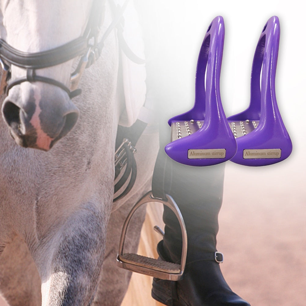 1 Pair Horse Stirrups Aluminium Alloy Pedal Supplies Anti Slip Lightweight Saddle - KiwisLove