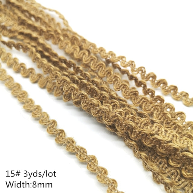 3 yards Natural Jute Burlap Hessian Jute Ribbon Twine Flower Pattern Wedding Party Supplies Burlap Ribbon DIY Burlap Rope Craft - KiwisLove