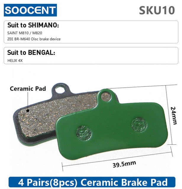 4 Pair MTB Hydraulic Disc Ceramics Brake Pads  SHIMANO SRAM AVID HAYES Magura - KiwisLove