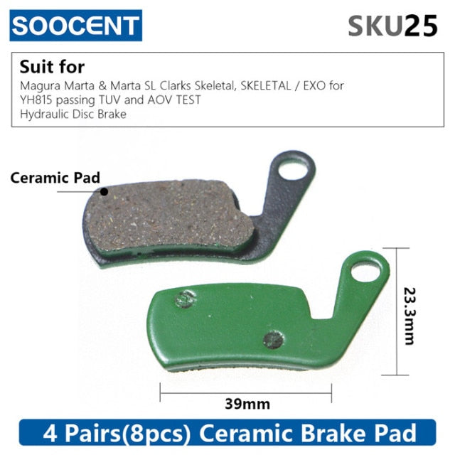 4 Pair MTB Hydraulic Disc Ceramics Brake Pads  SHIMANO SRAM AVID HAYES Magura - KiwisLove