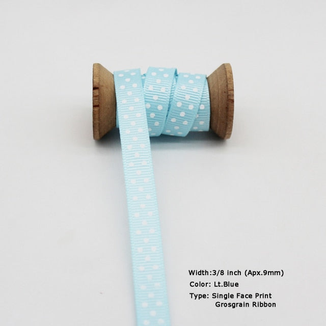 Blue Tapes Printed Grosgrain Satin Ribbons Dot Heart Star Gingham Velvet For DIY - KiwisLove