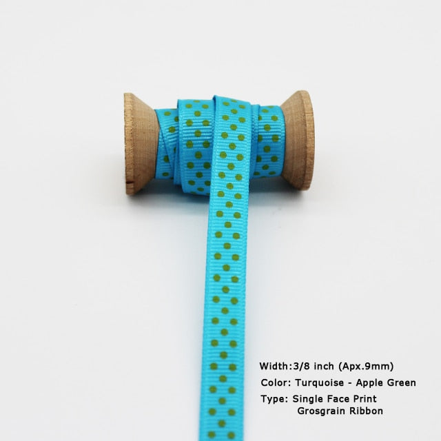 Blue Tapes Printed Grosgrain Satin Ribbons Dot Heart Star Gingham Velvet For DIY - KiwisLove