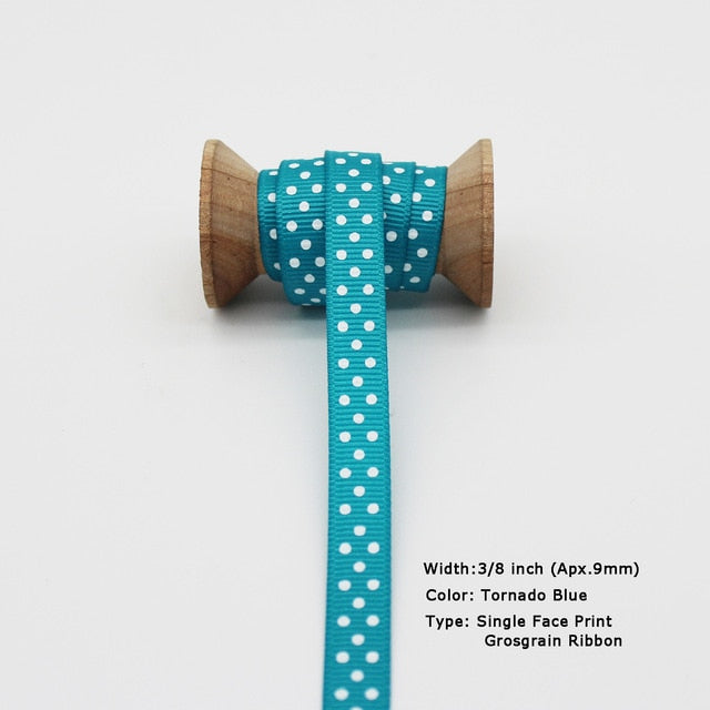 Blue Tapes Printed Grosgrain Satin Ribbons Dot Heart Star Gingham Velvet For DIY - KiwisLove