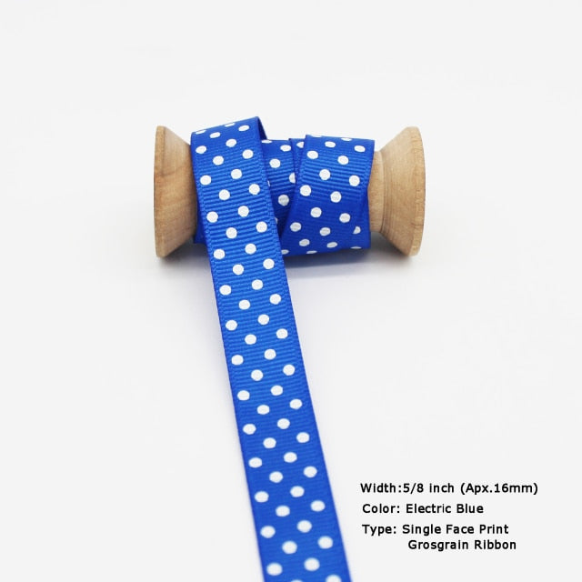 Blue Tapes Printed Grosgrain Satin Ribbons Dot Heart Star Gingham Velvet For DIY - KiwisLove