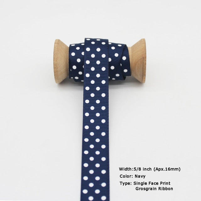 Blue Tapes Printed Grosgrain Satin Ribbons Dot Heart Star Gingham Velvet For DIY - KiwisLove