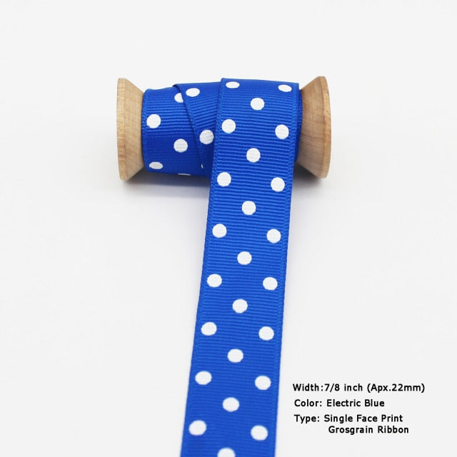 Blue Tapes Printed Grosgrain Satin Ribbons Dot Heart Star Gingham Velvet For DIY - KiwisLove