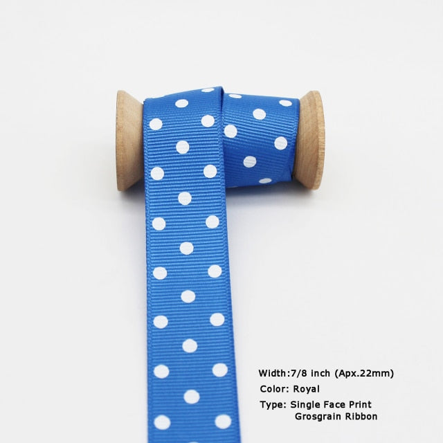 Blue Tapes Printed Grosgrain Satin Ribbons Dot Heart Star Gingham Velvet For DIY - KiwisLove