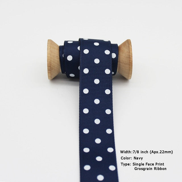 Blue Tapes Printed Grosgrain Satin Ribbons Dot Heart Star Gingham Velvet For DIY - KiwisLove