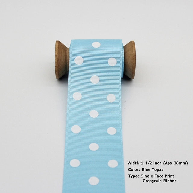 Blue Tapes Printed Grosgrain Satin Ribbons Dot Heart Star Gingham Velvet For DIY - KiwisLove