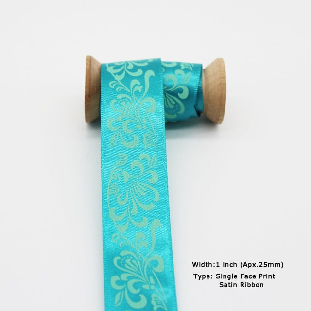 Blue Tapes Printed Grosgrain Satin Ribbons Dot Heart Star Gingham Velvet For DIY - KiwisLove