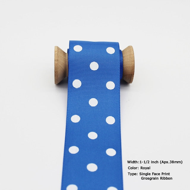 Blue Tapes Printed Grosgrain Satin Ribbons Dot Heart Star Gingham Velvet For DIY - KiwisLove