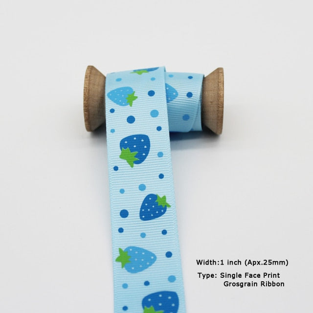 Blue Tapes Printed Grosgrain Satin Ribbons Dot Heart Star Gingham Velvet For DIY - KiwisLove