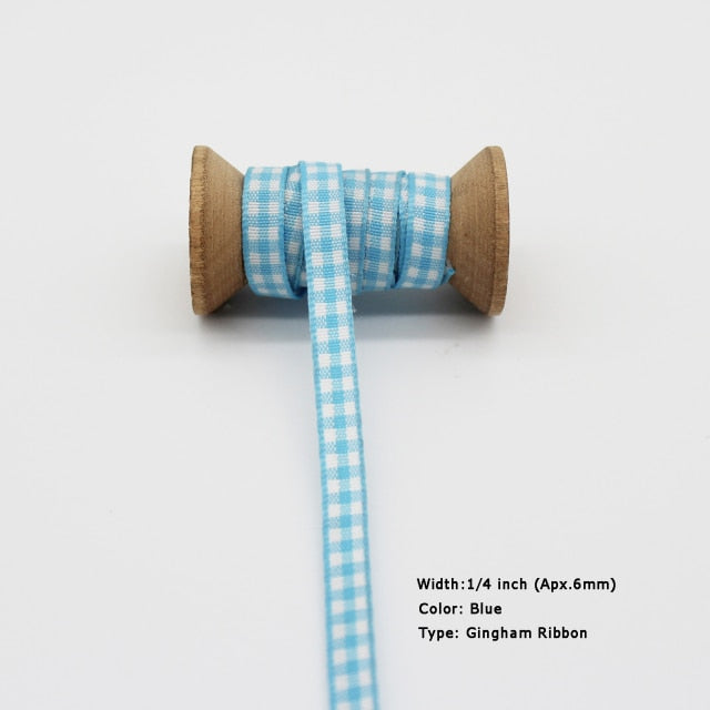 Blue Tapes Printed Grosgrain Satin Ribbons Dot Heart Star Gingham Velvet For DIY - KiwisLove