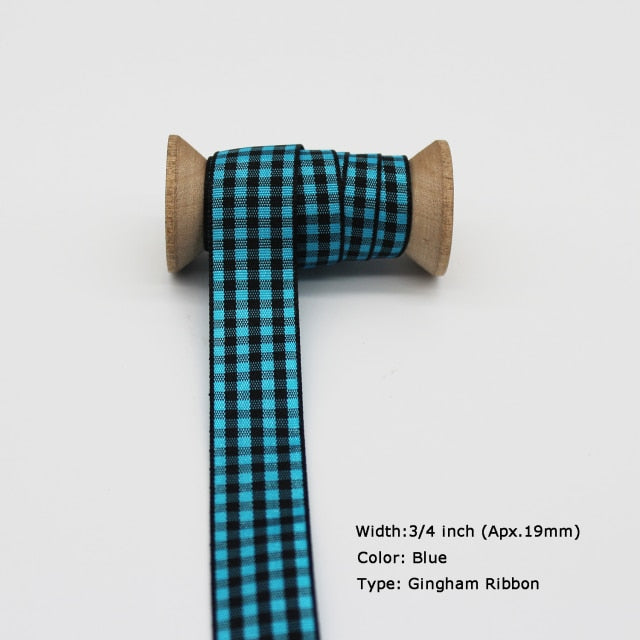 Blue Tapes Printed Grosgrain Satin Ribbons Dot Heart Star Gingham Velvet For DIY - KiwisLove