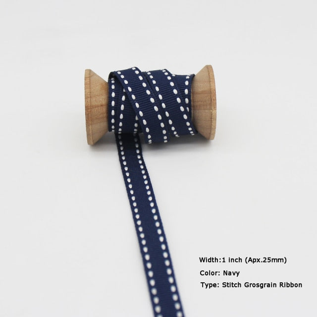 Blue Tapes Printed Grosgrain Satin Ribbons Dot Heart Star Gingham Velvet For DIY - KiwisLove