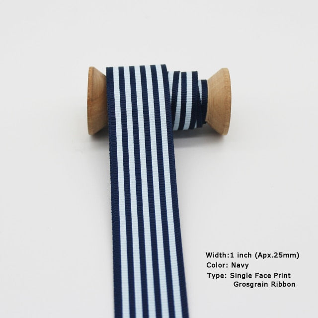 Blue Tapes Printed Grosgrain Satin Ribbons Dot Heart Star Gingham Velvet For DIY - KiwisLove