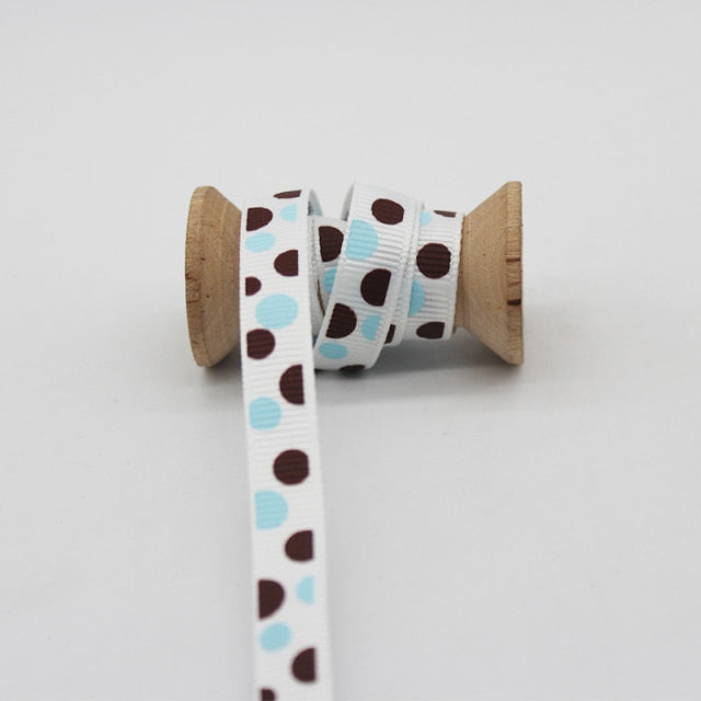 Blue Tapes Printed Grosgrain Satin Ribbons Dot Heart Star Gingham Velvet For DIY - KiwisLove