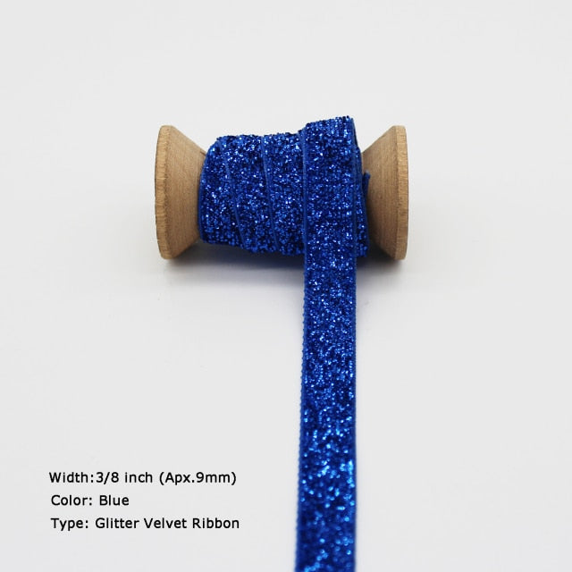 Blue Tapes Printed Grosgrain Satin Ribbons Dot Heart Star Gingham Velvet For DIY - KiwisLove